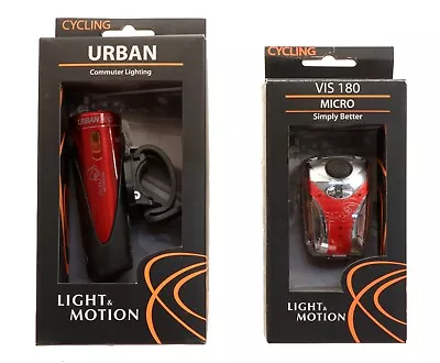 Light & Motion Commuter Combo Urban 200 + Vis 180 Micro Light Set Ruby NEW NOS • $49.99