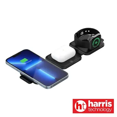 Unitek P1223A 15W Travel MagCharge 3-in-1 Qi Wireless Foldable Phone Charger • $35.85