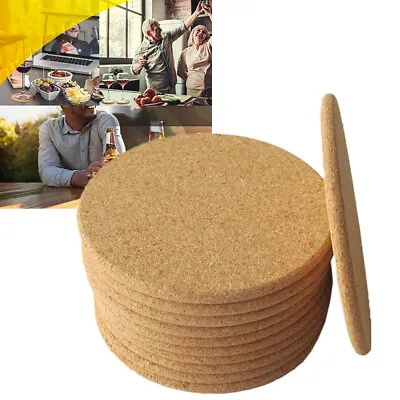 $8.55 • Buy USA 10pcs Round Cork Coasters 3.9  For Cold Drinks Wine Glasses Plants Cups Mugs