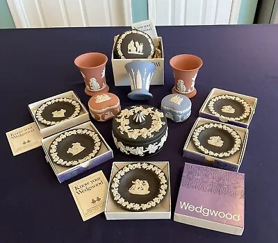 Vintage Wedgewood Black Terra Cotta Jasperware Mixed Lot Of 12 • $150