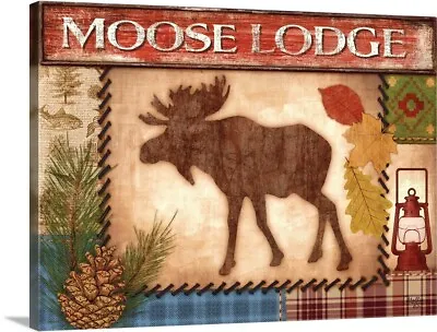 Moose Lodge Canvas Wall Art Print  Home Decor • $49.99