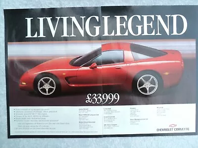 Chevrolet Corvette C5 2001 Poster Advert Ready Frame A4 X2 Size E • $2.47