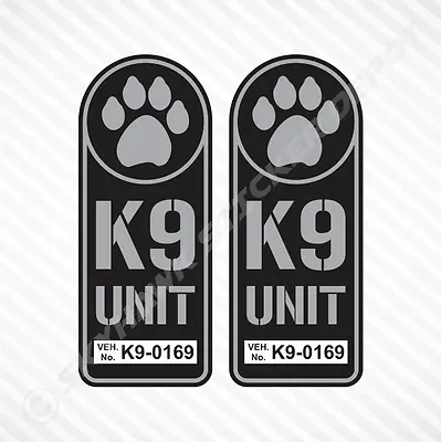 K9 Unit Badge Sticker Set Vinyl Decal Gun Metal Dog Paw Police Law Enforcement • $3.48