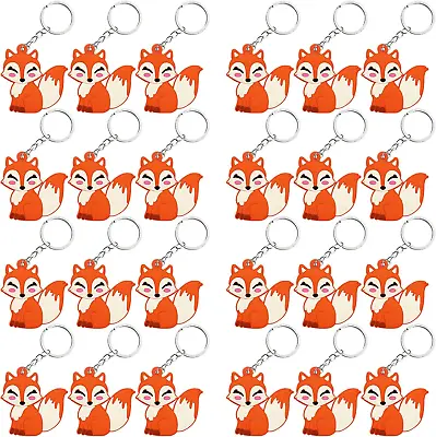 24 Pack Super Cute Fox Keyring Pack Party Favor For Woodland Party Camp Baby Sh • $24.99