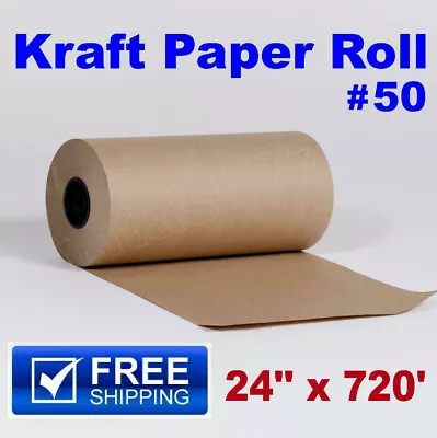 $55.95 • Buy 24  X 720' Brown Kraft Paper Roll 50 Lb Shipping Wrapping Parts Boxes Packaging
