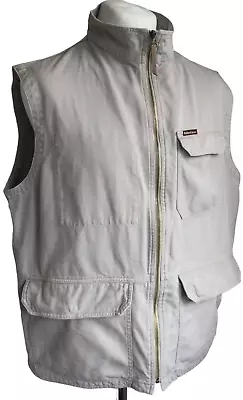 Vintage MARLBORO CLASSICS Utility Vest Gilet Waistcoat Stone Cotton Men's XL • $19.73