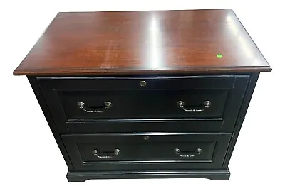 Pre-Owned Riverside Mahogany/Black 2-Drawer Lateral File - 36  X 22  X 30  • $199.99