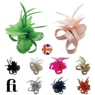 £10.95 • Buy Small Fascinator Feather Flower Hair Clip Pin Party Wedding Royal Ascot Prom