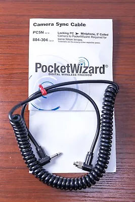 Pocket Wizard 804-304 Pc5n Locking Pc To Mini Coil Cord 5’ Coil • $17