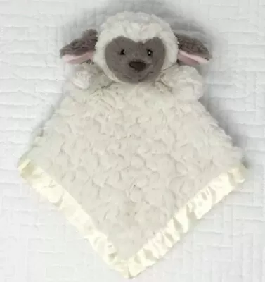 SECURITY Blanket MARY Meyer LAMB Sheep Plush Cream White Gray Lovey Satin Easter • $15.96