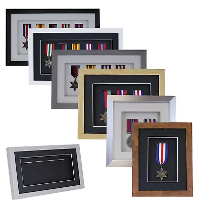 3d Deep Box Frame To Display War Military Sports Medals Black White Grey Oak • £19.25