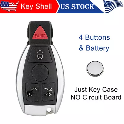 For Mercedes-Benz C E S G M R SL-Class Remote Key Case Shell 4 Button + Battery • $13.99