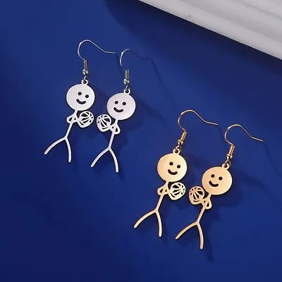 Volleyball Stickman Earrings Sports Stainless Steel Drop Earrings Jewelry • $6.29
