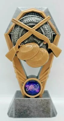 Clay Pigeon Shooting 3D Hex Tower Trophy Award 170mm Engraved FREE • $14