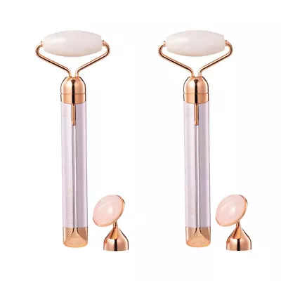 2x Flawless Finishing Touch Contour Micro Vibrating Rose Quartz Facial Roller • $27