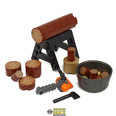 £9.99 • Buy SawHorse Wood, Logs & Chainsaw | Lumberjack Forester | Kit Made With Real LEGO