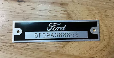 Fits FORD ENGRAVED ID NUMBER DATA Tag Plate Number HOT ROD RESTORATION • $29.95