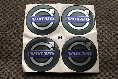 Rare VOLVO 64mm Alloy Wheel Center Cap Cover Logo Sticker Set • $25.90