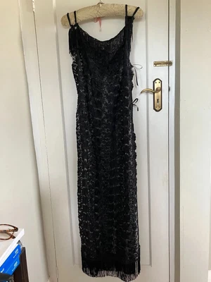£25 • Buy Stunning  Vintage Lingerie Black Lace Negligee/ Nightdress Size M/l