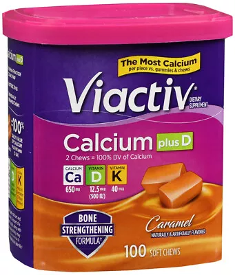 Viactiv Calcium Plus D Dietary Supplement Soft Chews Milk Caramel 100Ct  • $15.97