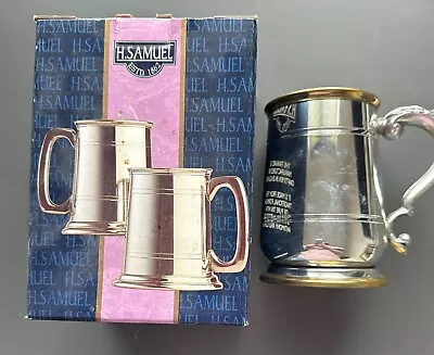 H. Samuel Pewter Tankard Silver Coloured Preowned Boxed • £4.50