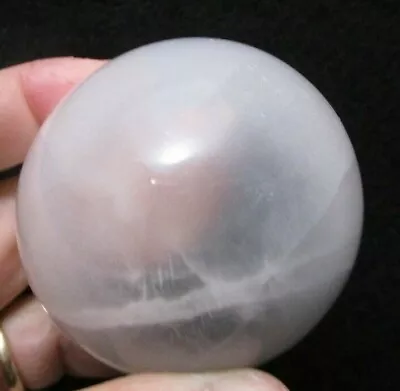 * Natural Stone Selenite Sphere Ball Healing Crystals Meditation Ball 62 Mm • $18