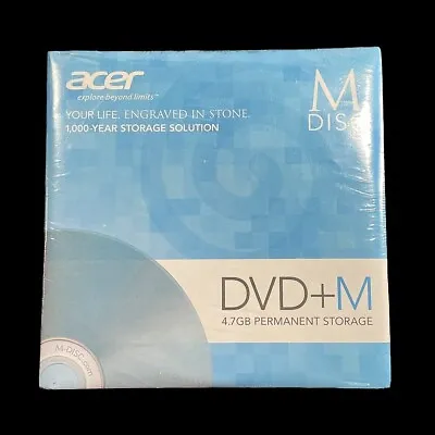 (1) Acer M Disc Archival Storage DVD+M 4.7GB Permanent Storage SEALED NEW • $26.99