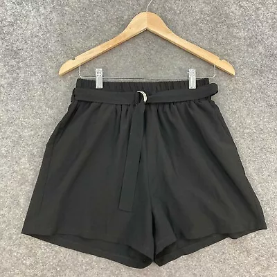 MinkPink Shorts Womens Size 8 Black Elastic Waist Pockets Belt High Rise 34311 • $9.24