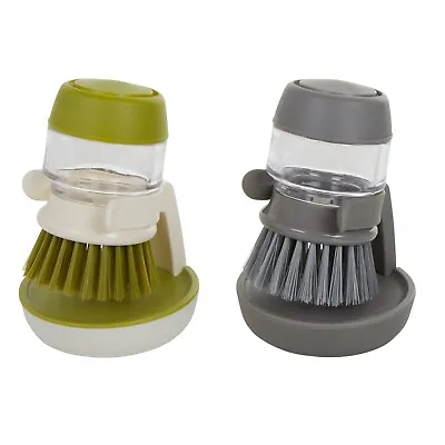 Dispensing Washing-Up Palm Sponge - Kitchen Brush With Storage Stand • £5.99