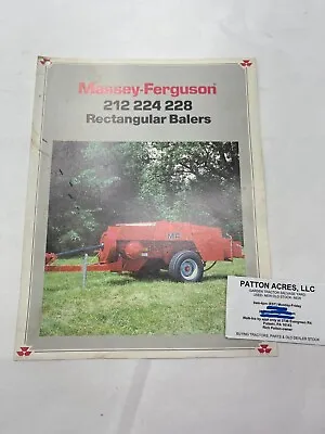 Brochure For Massey Ferguson 212 224 228 Rectangular Balers • $9