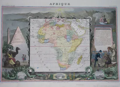 1856 Original Map South Africa Egypt Kenya Tanzania Uganda Congo Ghana Nigeria • £100.43