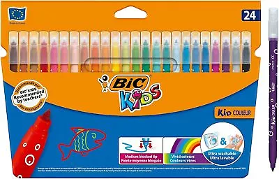 BIC Kids Kid Couleur Washable Felt Tip Pens Ideal For School Assorted Colour • £7.33