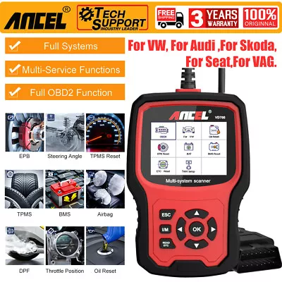 ANCEL VD700 For VW Car OBD2 Scanner Fault Code Reader All System Diagnostic Tool • $79.99