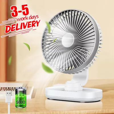 Desk Fan Quiet 5000mAh Rechargeable Desktop Fan Portable Fan With 4 Speed 150° • $15.90