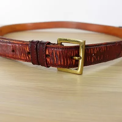 VINTAGE Coach Belt Mens 36 Oxblood Leather Retro Distressed New York USA 5303 • $40.88