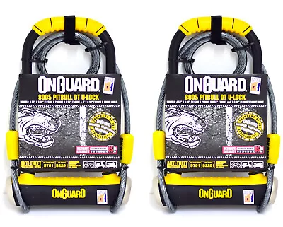 Bike Locks (2 Pack) Onguard 8005 Sould Secure Gold D Lock & Cable • $273.89