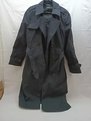 Men's Military  Trench Black All Weather Coat Size With Liner 8405-01-308-8692 • $35