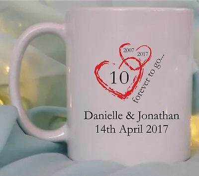 Personalised Wedding Anniversary Gifts Mug Mum Dad Couples 1st 5th 10th Any Year • £10.95