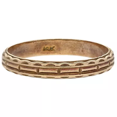 14K Yellow Gold Men's Vintage Hand Engraved Band Size 10 • $350