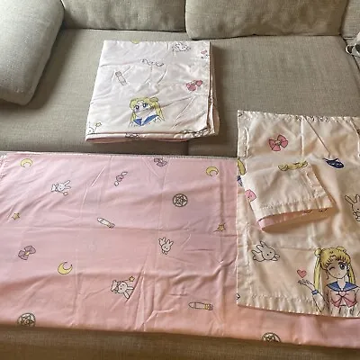 Sailor Moon 85x75 Reversible Bedding Set - Flat Sheet 2 Cases & Duvet Cover • $59.99