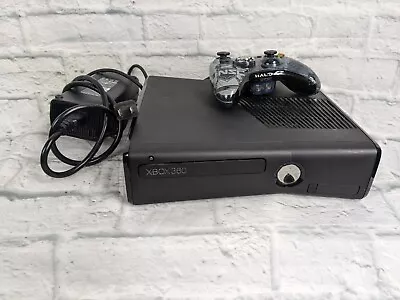 Xbox 360 Slim 250GB Console With Controller Box And Halo 4 Controller.  Works! • $79