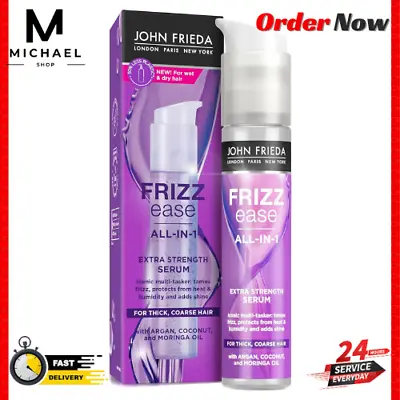 John Frieda Frizz Ease All-in-1 Extra Strength Serum 50ml For Thick Coarse Hair. • £10.99