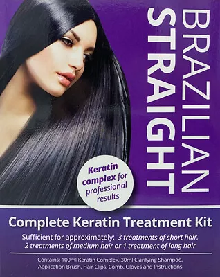 Brazilian Straight Complete Keratin Home Treatment Kit 100ml - Free Uk Postage! • £29.99