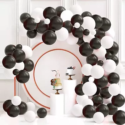 White Black Balloon Garland Arch Kit120 Pack Matte Latex Black White Balloons • $15.89