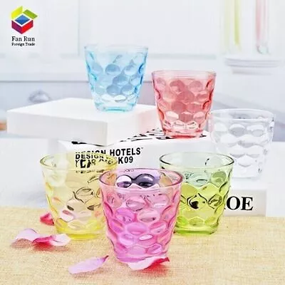 Glass Cup Set 5 Color Gift Box Assorted Tumblers Daily Use Water Juice Soda Tea • $19.99