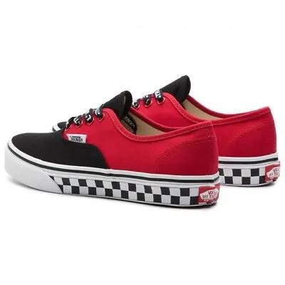 VANS Authentic Kids (Logo Pop) Red/Black/True White - Unisex UK 2/ EU 33 • £34.99