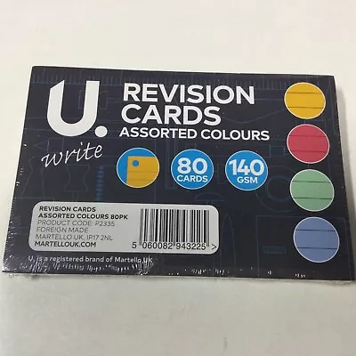 A6 Mixed Colours Revision Cards X 80 For School Home University Reference 140gsm • £2.79