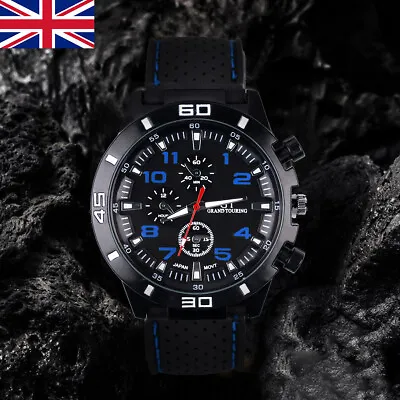 £3.75 • Buy Men's Watches Automatic Slim Quartz Sport Wristwatch Chronograph Silicone Strap