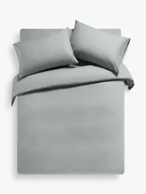 John Lewis 500 Count Supima Cotton Double Duvet Set New RRP £130 Silver / Grey • £59.99