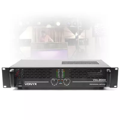 VONYX-2000 MKII Two Channel Power Amplifier PA Bridge Amp 2U Rack Mount 2000W • £249